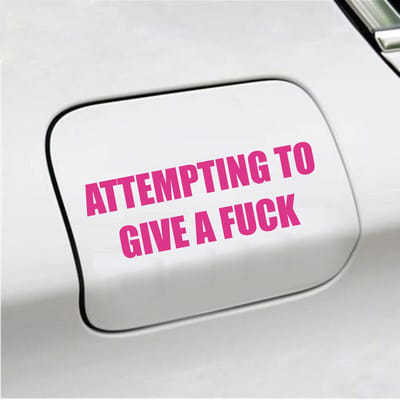 Bumpersticker - Attempting To Give A Fuck - 5,1 X 14,8 - Roze