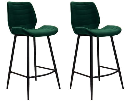 Bronx71® Velvet barkruk Toby donkergroen 71 cm - Barkrukken set van 2 - barstoel