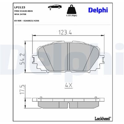 Remblokset DELPHI LP2123, voor