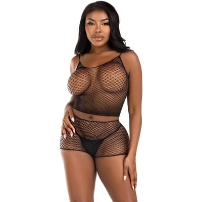Damestanktop en shorty set Leg Avenue (x2)