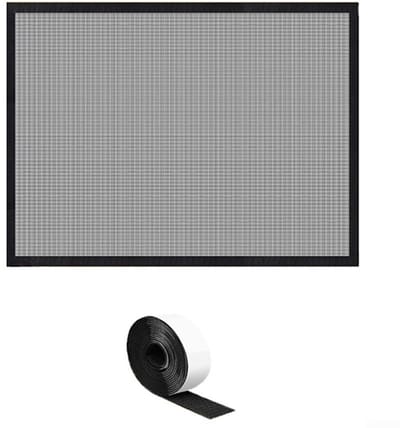 Kachelkoord plat zelfklevend - Reparatieset Kachel - Vuurbeveiligingshek Maille, Brandbestendig, Geschikt voor hout, houtskool, kachels en grills (73,7 x 114,3 cm)