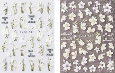 3D Nagelstickers met Lente Bloemen - Zelfklevende 5D Stereoscopische Decoratie voor Nagelontwerp en Nail Art Accessoires