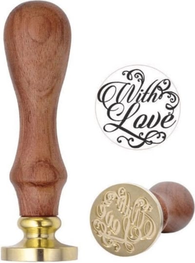 ZoeZo Houten Stempels With Love - Kaarsen stempelen - Zeep stempelen - Wax Seal - Verwijderbare kop - Enveloppen