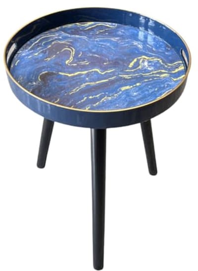 Ronde Outdoor Side Tables met Houten Poten - Ideaal als Koffietafel voor Buiten