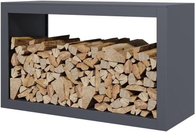 Brandhoutrek - Haardhout opslag - Open haard warmte - Houdt hout droog - 100 x 40 x 60 cm - Antraciet