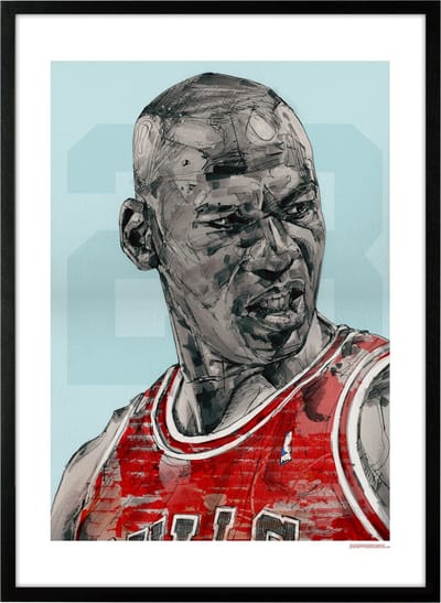 Michael Jordan 02 print 51x71 cm *ingelijst & gesigneerd