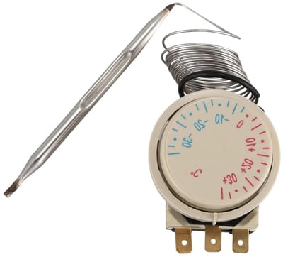 Capillaire Thermostaat - Temperatuurregelaar - Koeling Regelen - Breed Temperatuurbereik - AC 250V 16A - Zilver