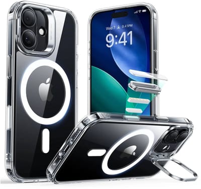 ESR Hoesje Geschikt voor iPhone 17 - Classic Hybrid HaloLock Stand - Compatibel met MagSafe & Qi2 - Back Cover met Standaard - Camera Kickstand - Camera Control - Transparant
