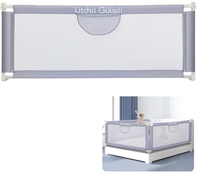 Fall Out Bescherming Bedhek voor Kinderen - Verstelbare Hoge Veiligheidsbedrails 72-100 cm, Machinewasbaar