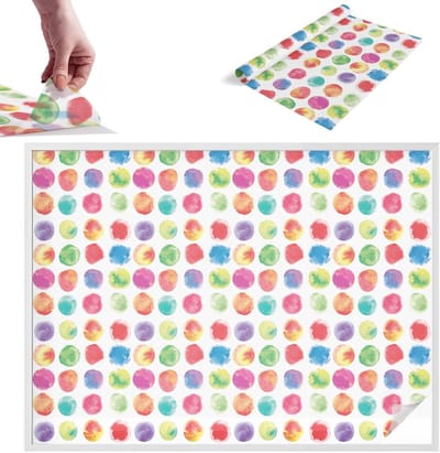 Tulup Raamfolie Anti inkijk - Kleurrijke cirkels Melkglas Folie - 200x146 cm - Veelkleurig Anti inkijk Raamfolie Glas in Lood - Zonwerende Raamfolie - Voor de slaapkamer, woonkamer en hal. - Privacy Folie Raam Glas in Lood