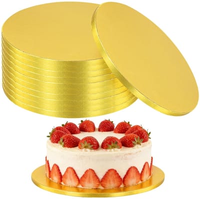 Dailygoods- Taartonderlegger 30 cm - 12 Stuks - Gouden Taartplaten - Ronde Taartbodem - Herbruikbaar - Robuuste Constructie - Taartbord