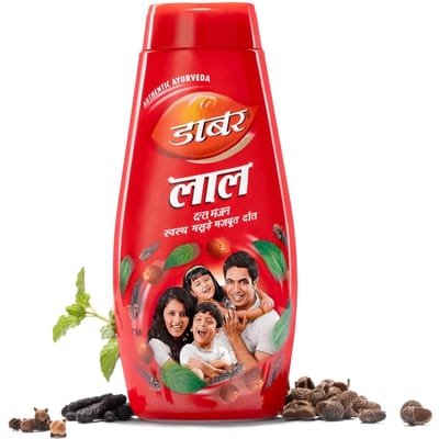Dabur Abdo Kids Jumbo Lal Dant Manjan 300g Tandpoeder Voor Sterke Witte Tanden Mondverzorging