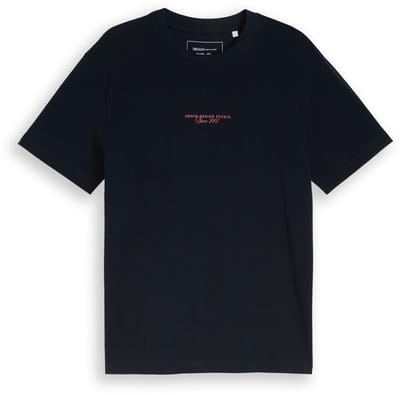 Tom Tailor Denim - Relaxed fit T-shirt met print op de rug - Maat XXL - sky captain blue