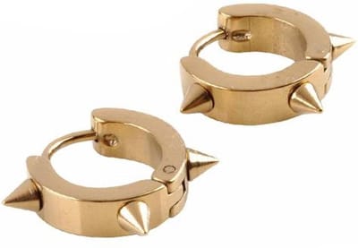 Fako Bijoux® - Oorbellen - Oorringen - Stainless Steel - Spikes - Goudkleurig