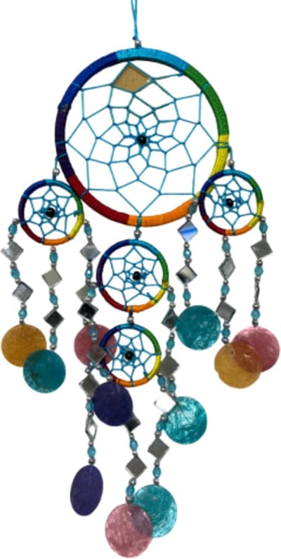 Dromenvanger spiegel-schelp 11 cm - Rainbow - Dreamcatcher