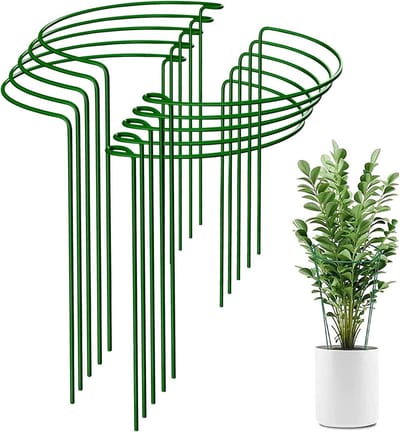 SnelShoppen - 10 Stuks Plant Steunen 20x35CM Halfrond Metaal Voor Bloempotten, Groenten, Pioenrozen, Rozen, Hortensia's en Meer