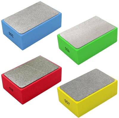Hand Polijstschijven voor Tegels, 4 Stuks - Diamant Schuurpads voor Beton, Natuursteen, Keramiek en Marmer (60#, 100#, 200#, 400#)
