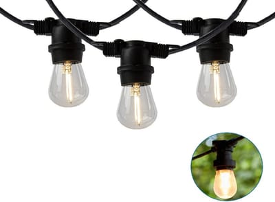 Complete set | Prikkabel 10 meter | Incl. 10 filament lampen | 1W | 2700K