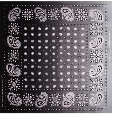 Haarband Bandana Zakdoek Paisley Zwart Grijs