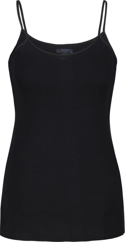 Toker Dames Hemd met spaghetti bandjes – Zwart - 100% katoen - Maat 36/38