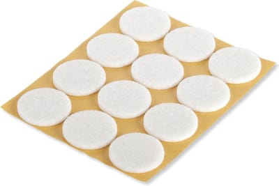Suki meubelviltjes - Ø 22 mm 48 stuks - Anti kras vloerbescherming - Wit - Zelfklevend