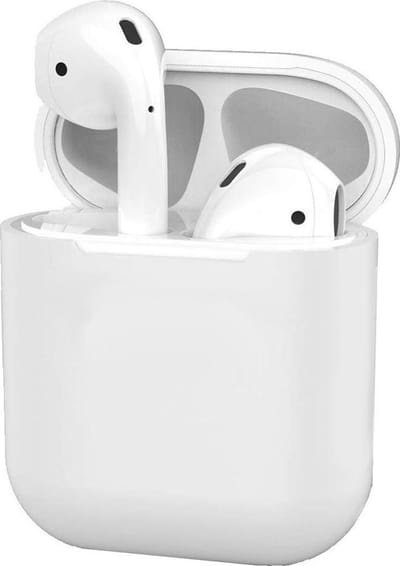 Hoesje - Geschikt voor Apple Airpods 1 - Siliconen Dun Met Clip - Case Cover - Silicone Hoes - Transparant