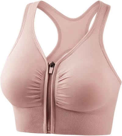 Sportbeha met voorsluiting - Pastel Roze - Extra Large