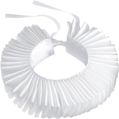 Renaissance-clownskraag met ruches voor Halloween, cosplay en theater, afneembare halsband, retro accessoires, wit