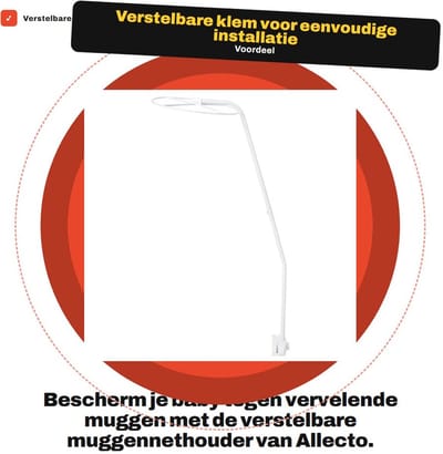 Dailygoods- Muggennethouder Verstelbaar - Muggennet Accessoires - Klem voor Babybed - Overkappingshouder - Hoogwaardige Materialen - Klantcomfort