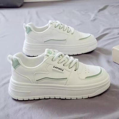 Dikgezoolde Kleine Witte Schoenen Kinderen Lente en Herfst Nieuw Ins Trendy Veelzijdig Casual Student Board Schoenen 40 groen