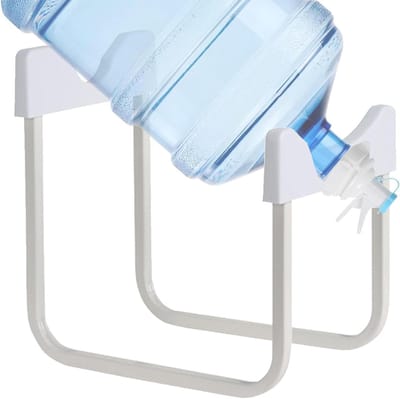 Waterdispenser Fleshouder - Waterkoeler Stand - Snel Water Tappen - Roestbestendig Ijzer - 3-5 Gallon Flessen - Wit