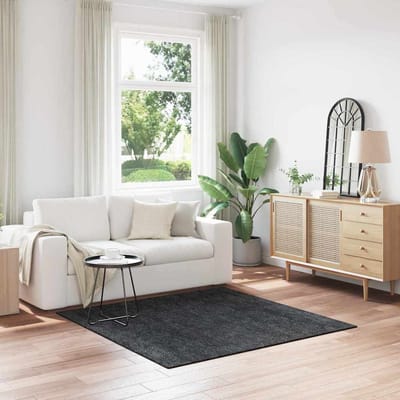 vidaXL - Antislip - Shaggy - Tapijt - Donkergrijs - 160 - x - 160 - cm - PP
