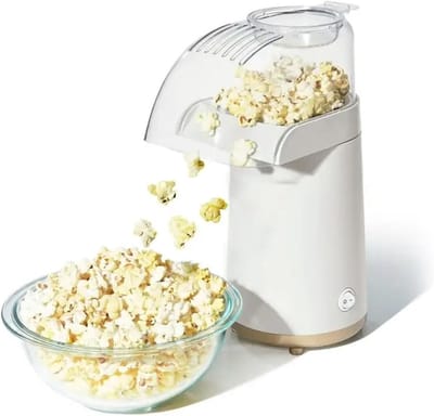 Popcornmachine - Lucht Popcornmaker - Thuisfilms Kijken - Gezonde Popcorn Zonder Olie - 1220 inch hoog - Wit