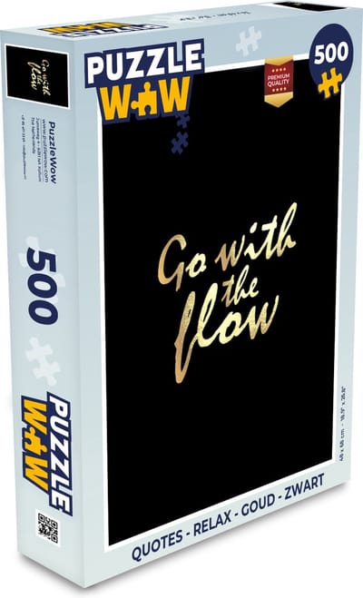 Puzzel Quotes - Relax - Goud - Zwart - Legpuzzel - Puzzel 500 stukjes