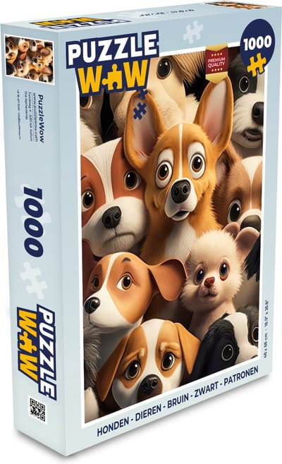 Puzzel Honden - Dieren - Bruin - Zwart - Patronen - Kind - Legpuzzel - Puzzel 1000 stukjes volwassenen