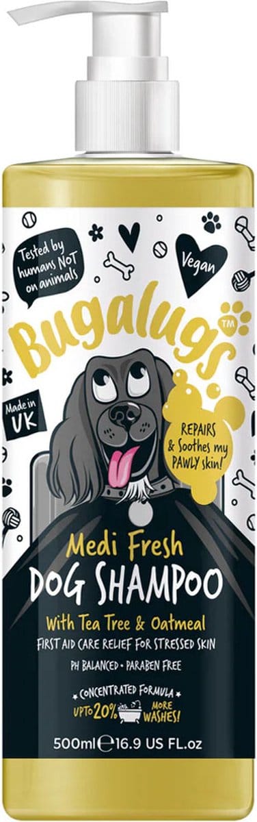 Bugalugs - Hondenshampoo Medi Fresh - Alle vachttypes - Kalmerend - Fles met pompje - Vegan - 500 ml