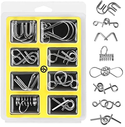 8-delige magische metalen draad 3D-puzzelset - Creatief en educatief spel voor kinderen en tieners