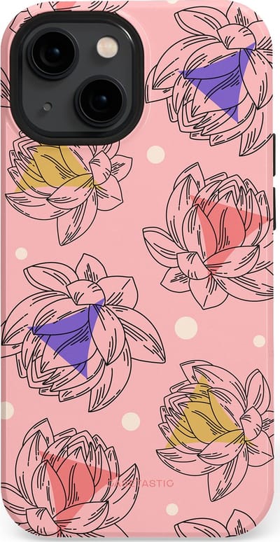 Casetastic Hoesje Geschikt voor Apple iPhone 13 Mini Magsafe - Stijlvolle Beschermende Duo-layer Case - Bloemen Pastel Roze