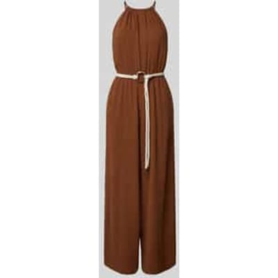 Jumpsuit met wijde pijpen van katoenmix