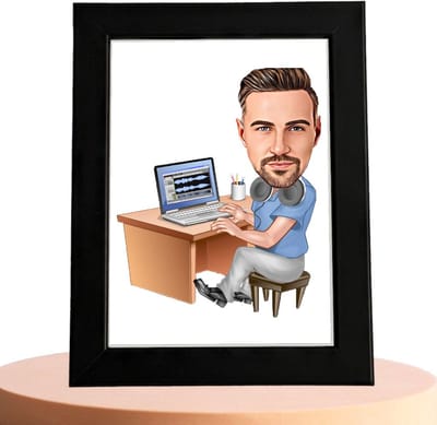 Kantoor Karikatuur - Karikatuur met Jouw Foto - Cadeau - Verjaardag - Kerst - Kado - Valentijn - Gepersonaliseerd Cadeau