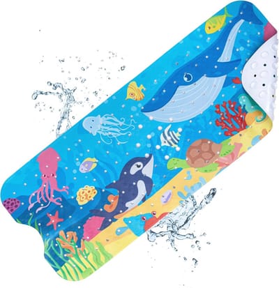 Antislip Badmat 100 x 40 cm - BPA-vrij en Machinewasbaar - PVC Douchemat met Zuignappen