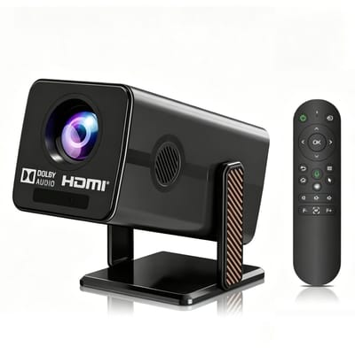 Xnano Mini beamer - Thuisbioscoop- Android 13 -smart projector - native Full HD 1080p - 4K ondersteuning - WiFi 6 - Bluetooth 5.2 - autofocus - auto keystone - Draagbaar en Draadloos met accu - Zwart