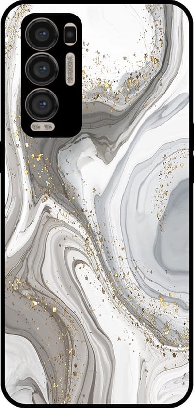 Smartphonica Telefoonhoesje Geschikt voor Oppo Find X3 Neo met marmer opdruk - TPU backcover case marble design - Zilver geschikt voor Oppo Find X3 Neo
