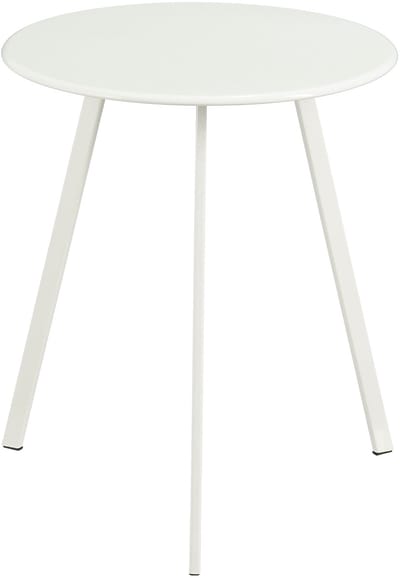 MMica Decorations Seatle Bijzettafel voor Buiten - Salontafel Rond - Plantentafel en Koffietafel - H45 x D38 cm - IJzer - Wit