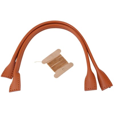 2 Stuks Echt Lederen Tasriemen Handvat voor DIY Hand Accessoires Draad Bruin brown