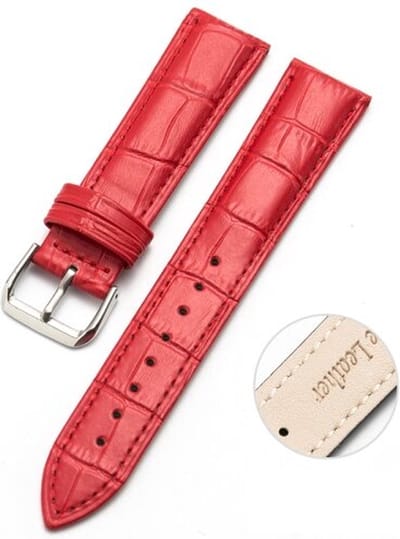 By Qubix - Geschikt voor Garmin bandje - Geschikt voor Garmin Vivomove 3 / HR / Luxe / Sport / Style / Trend - Crocodile leren bandje - Rood - Smartwatch bandje 20mm