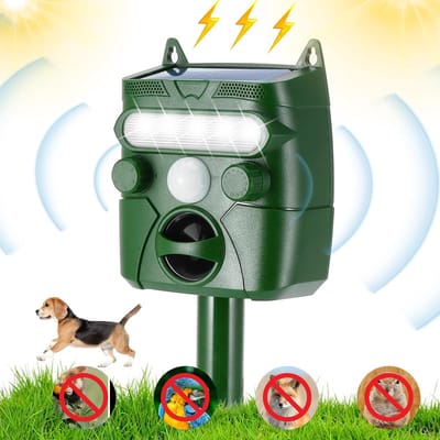 Ultrasone Dierafschrikkers voor de Tuin met PIR Sensor en 5 Instellingen, Waterdicht en Effectief tegen Katten, Honden en Vogels