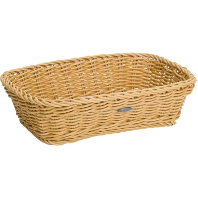Saleen rechthoekige gevlochten mand uit kunststof beige 31x21x9cm