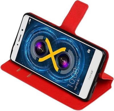 Rood Huawei Honor 6x 2016 TPU wallet case booktype hoesje HM Book
