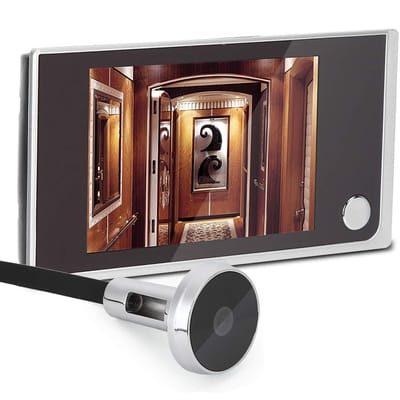 Ynkkvre - Video Deurbel - Deurbel - Beveiligingscamera - Digitale Deurspion - 3,5 Inch Lcd-kleurenscherm - Heldere Beelden En Vloeiende Weergave Met 120° Groothoek - 1 Stuk - Voor Thuisveiligheid Zwart
